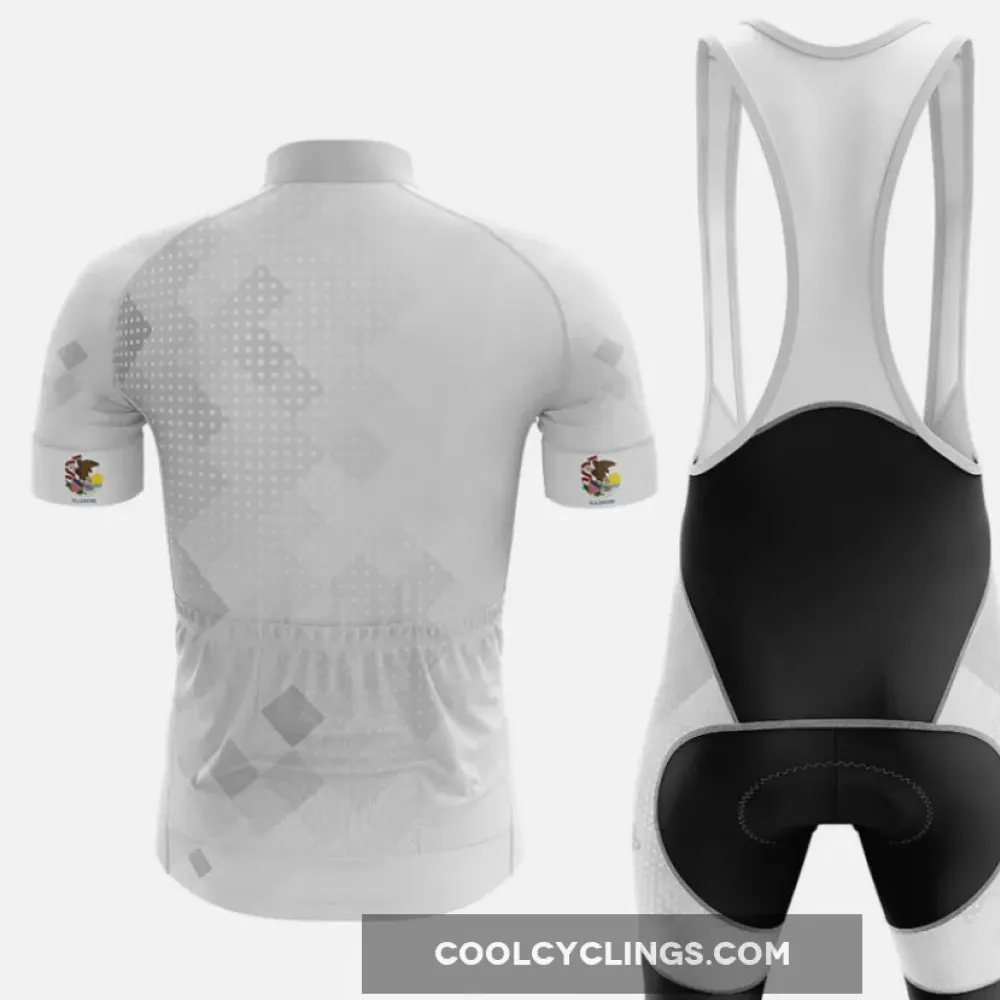 Illinois Cycling Jersey Ver.2 Geometric Pattern White/Grey/Black