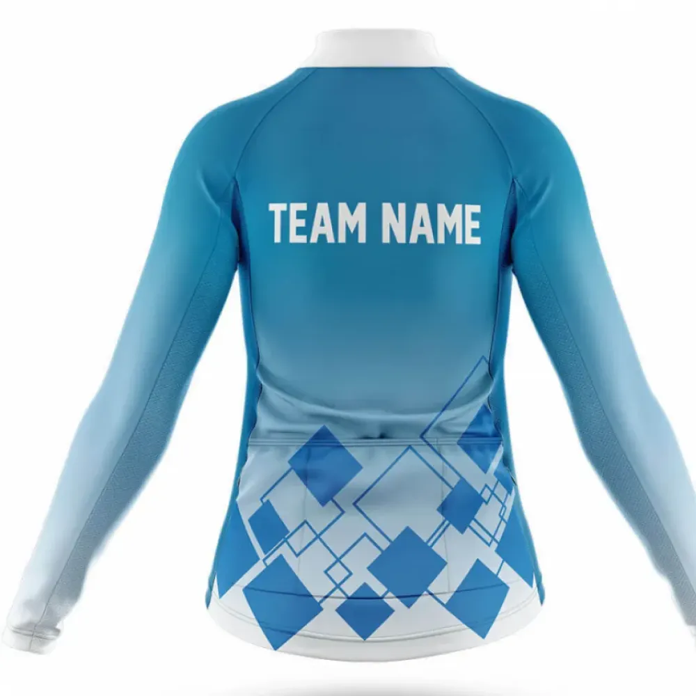Custom Team Name V19 Geometric Pattern Blue/White/Purple