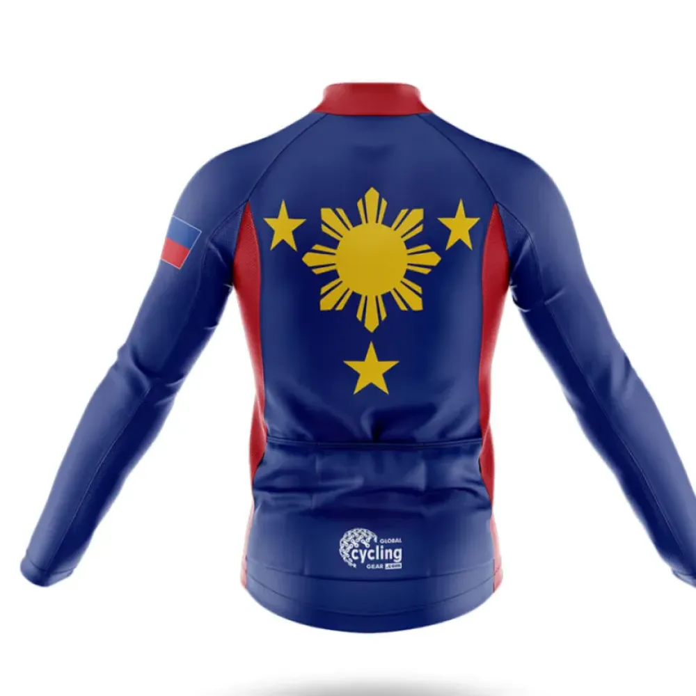 Philippines Flag Cycling Jersey Stars and Stripes Navy/Red/Gold
