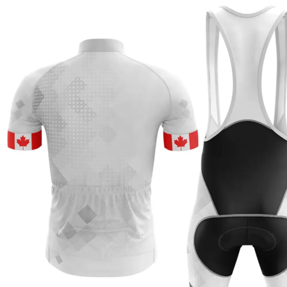 Canada Cycling Kit Jersey   Bibs White/Red/Grey