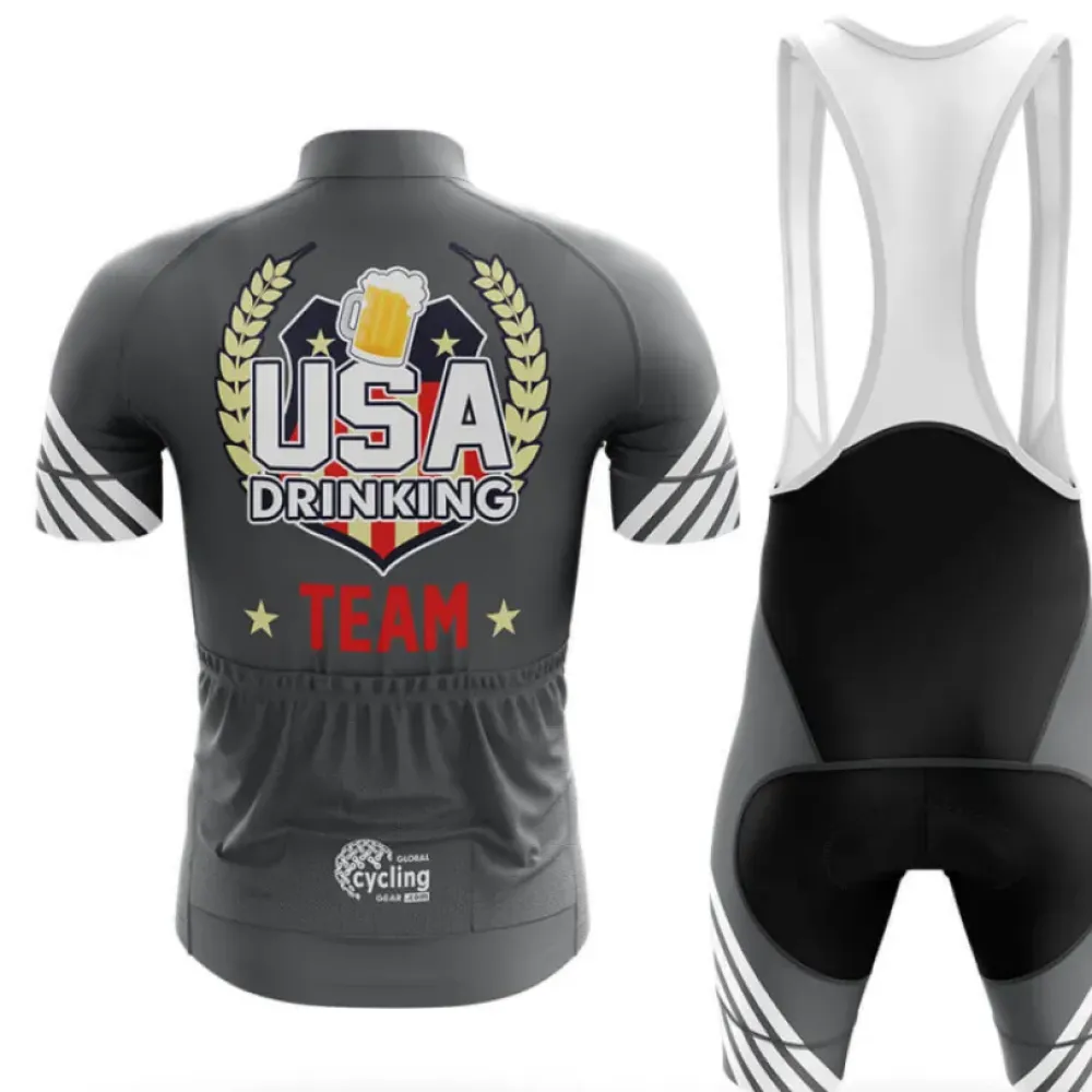 USA Drinking Team Cycling Kit Grey/White/Black
