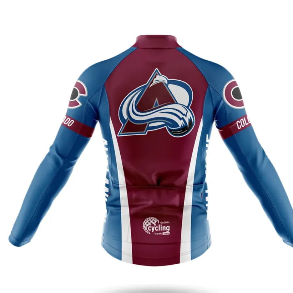 Colorado Avalanche Long Sleeve Cycling Jersey Blue/Burgundy/White