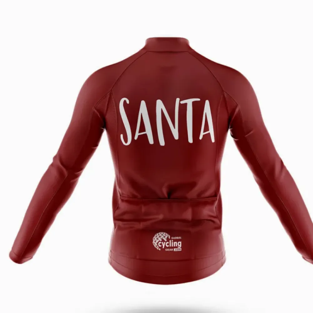 Santa Cycling Bibs Comfortable Black/Burgundy/White