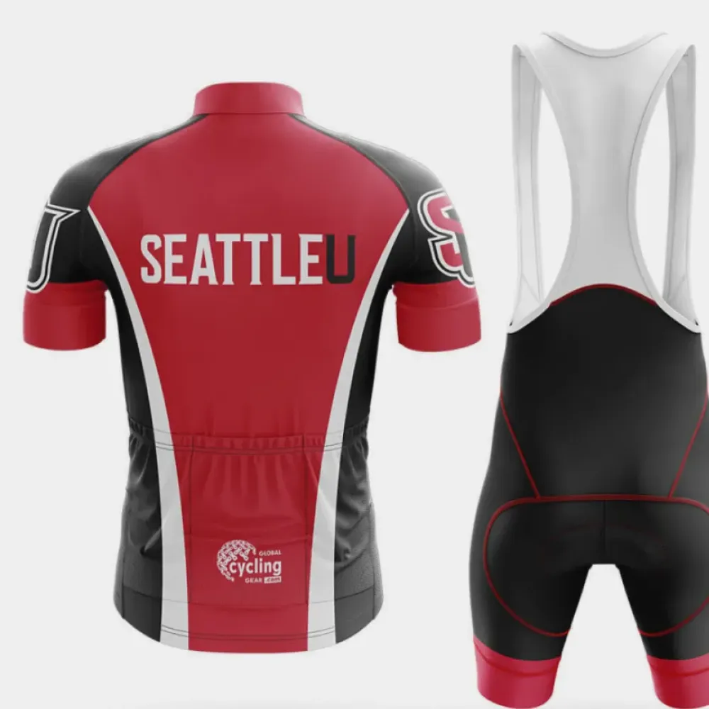Seattle University Cycling Bibs Comfortable Black/Red/White