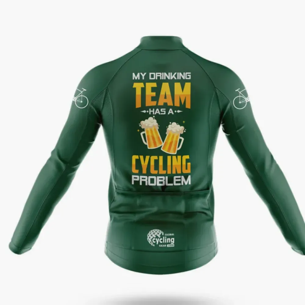 Cycling Jersey Drinking Team V4 Green/Yellow/Black