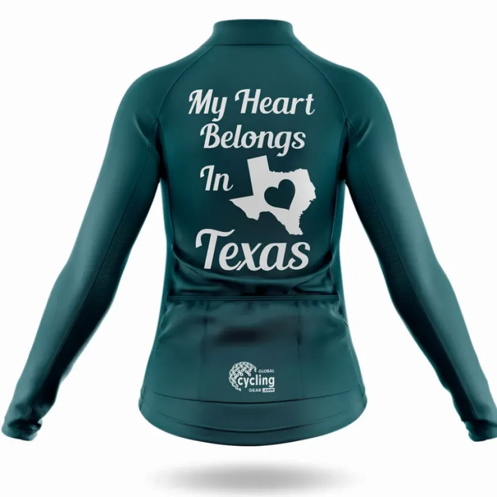 Texas Heart Women's Cycling Kit Heart Belongs Teal/Black/White