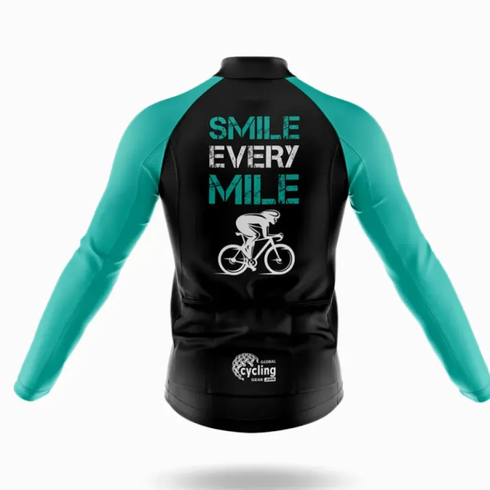 Cycling Bibs Smile Every Mile Aqua/Black/White