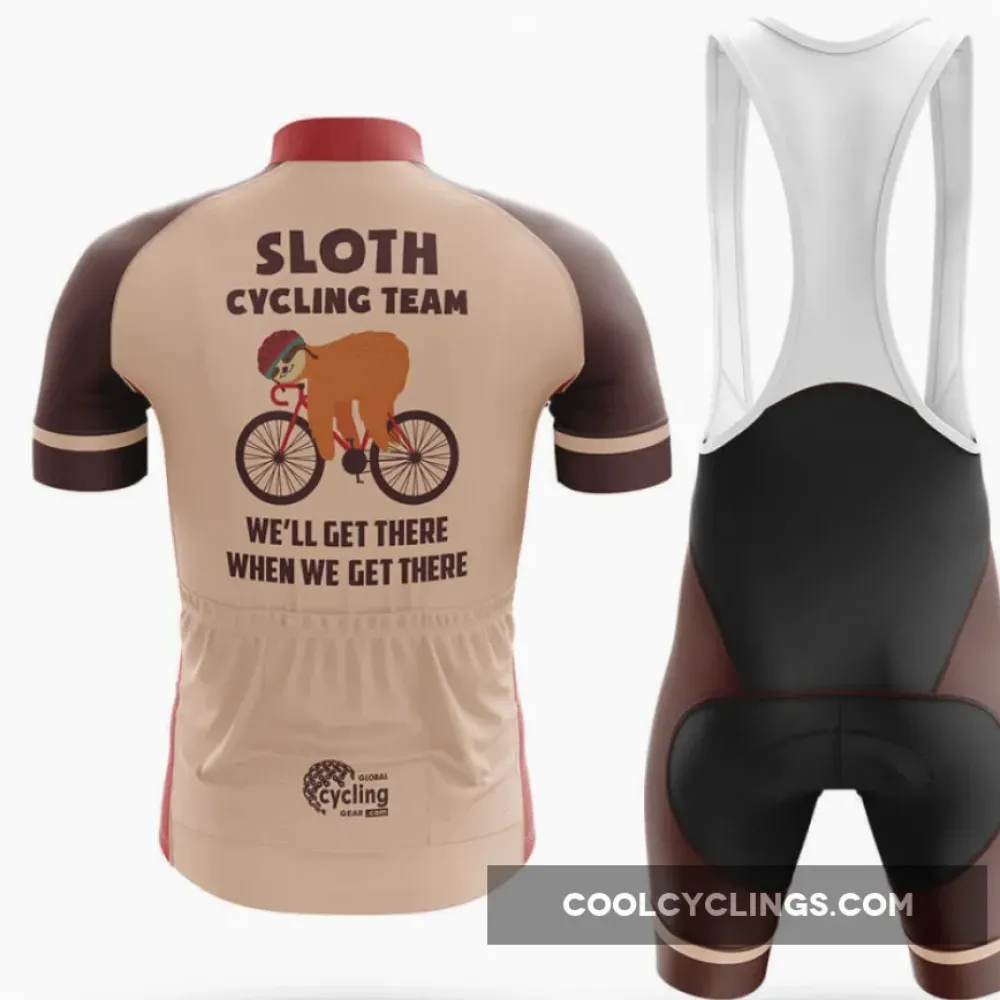 Sloth V18 Long Sleeve Cycling Jersey Brown/Tan/Red