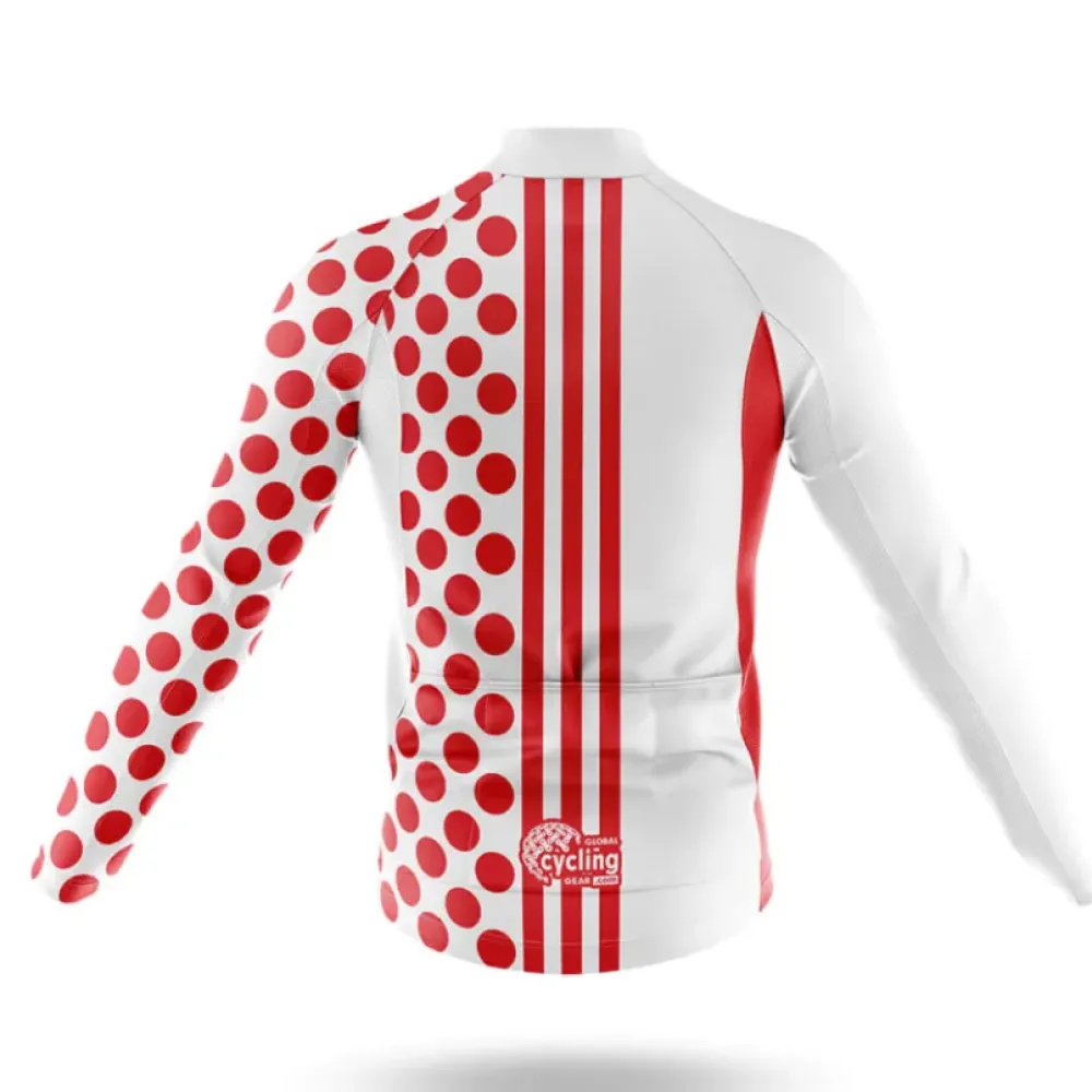 Cycling Jersey Polka Dot White/Red/Grey