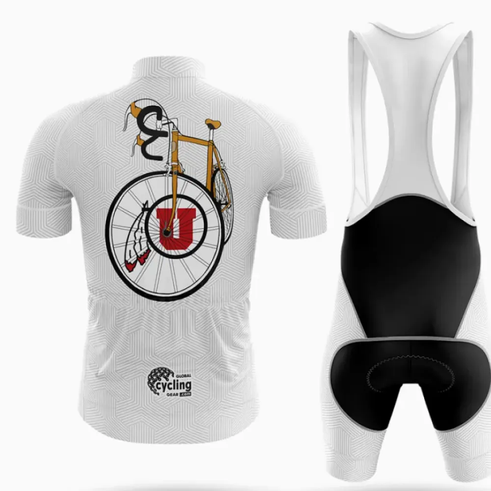 University of Utah Classic Cycling Jersey White/Red/Grey