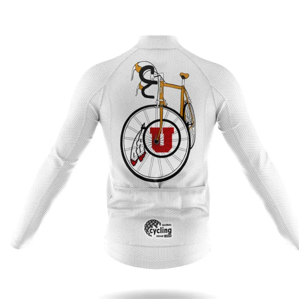 University of Utah Classic Cycling Jersey White/Red/Grey
