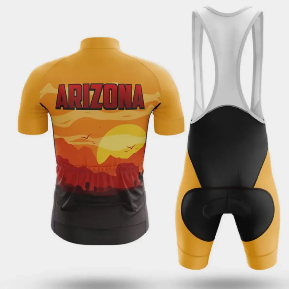 Arizona Men's Cycling Jersey Desert Sunset Yellow/Black/Orange
