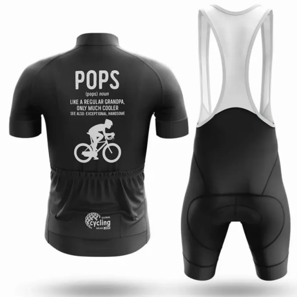 Pops Cycling Jersey Cool Grandpa Black/White/Grey