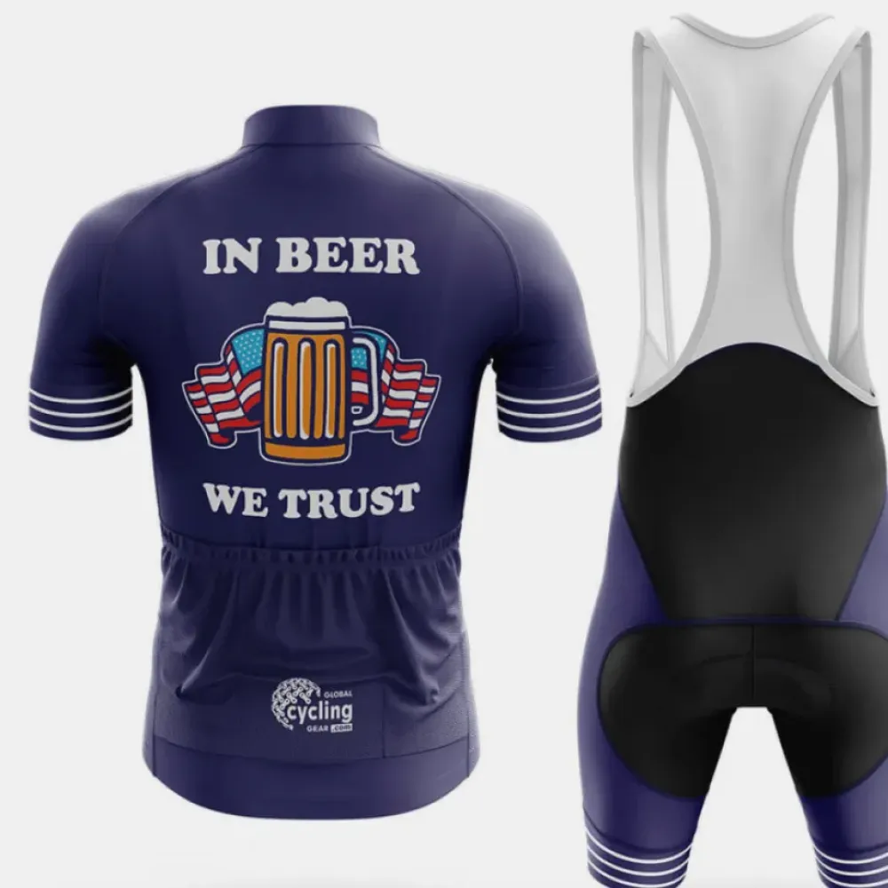 Cycling Jersey In Beer We Trust Navy/Red/White