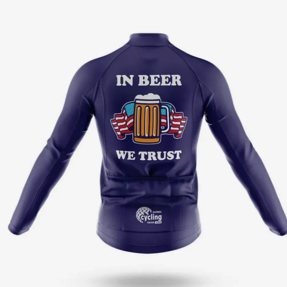 Cycling Jersey In Beer We Trust Navy/Red/White