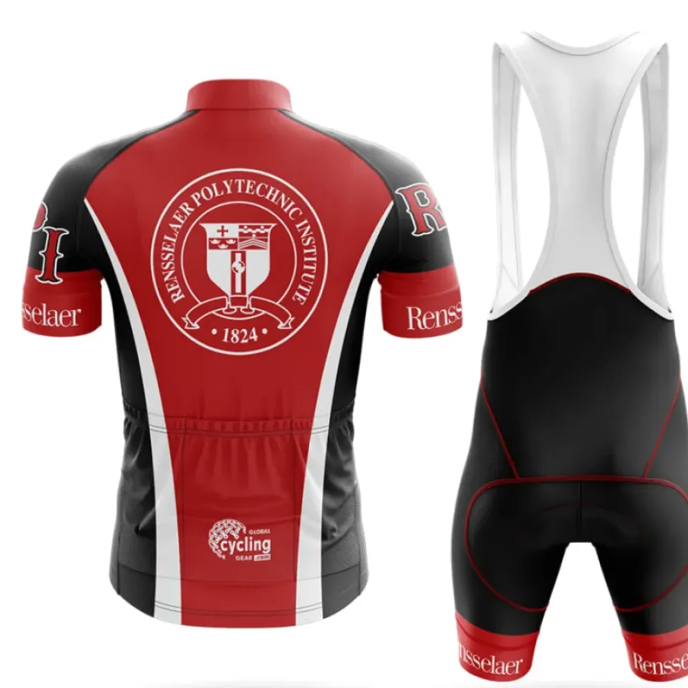 Rensselaer Polytechnic Institute Cycling Kit Full Set Full Coverage Red/Black/White