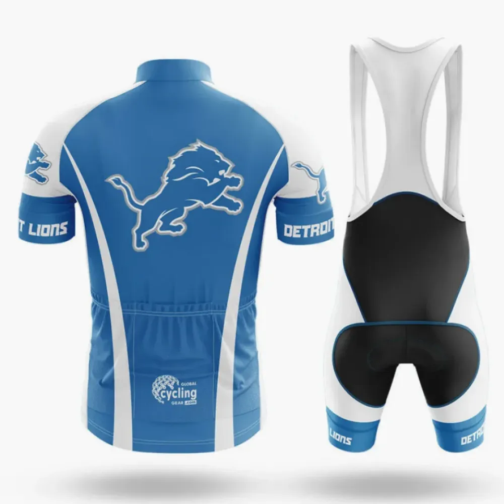 Detroit Lions Cycling Bibs Silver Crush White/Blue/Black