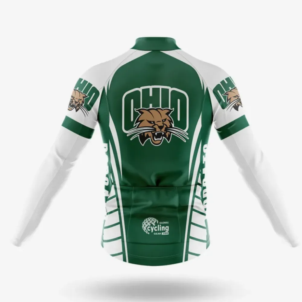 Ohio Bobcats Cycling Jersey Green/White/Brown