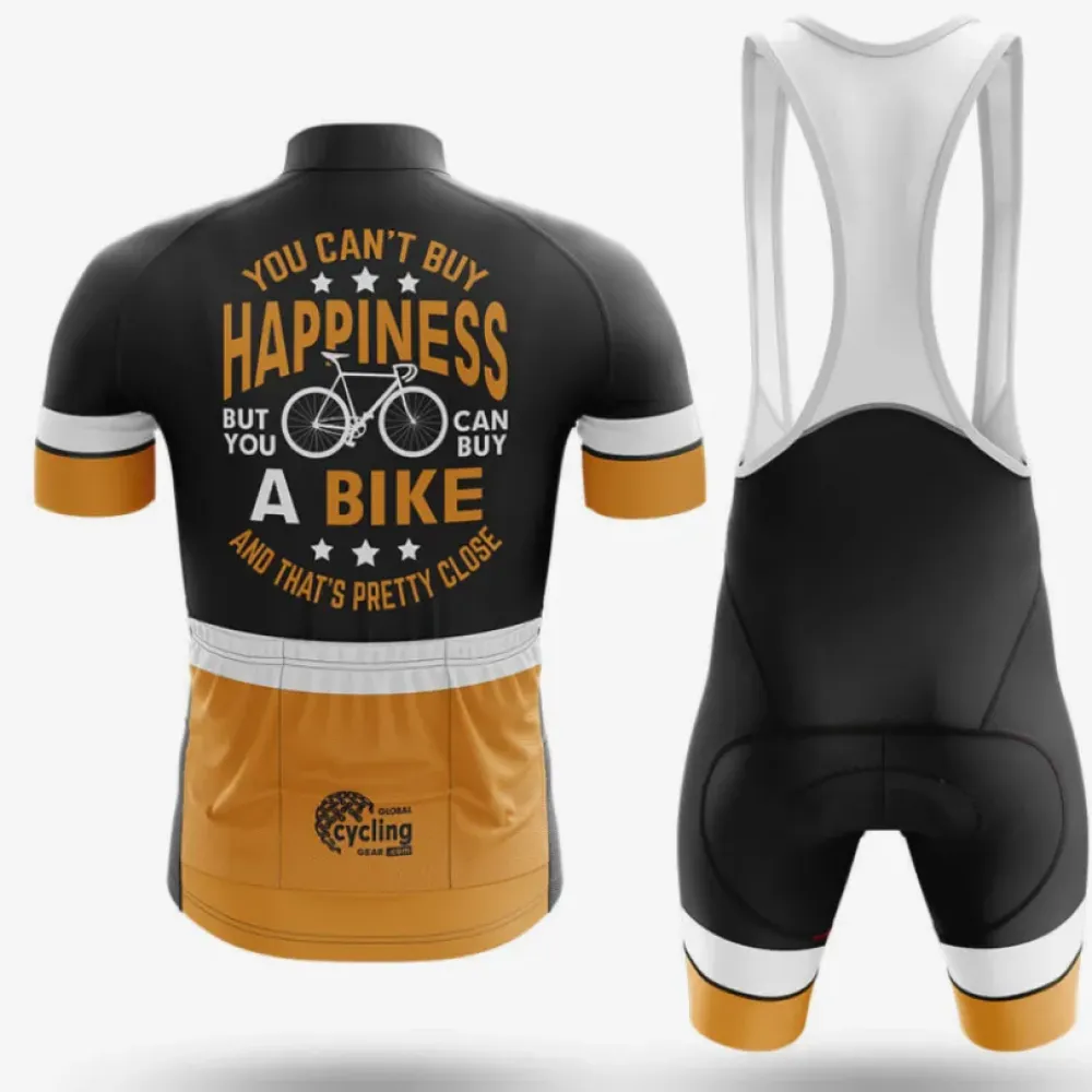 Cycling Bibs Comfortable Black/White/Gold