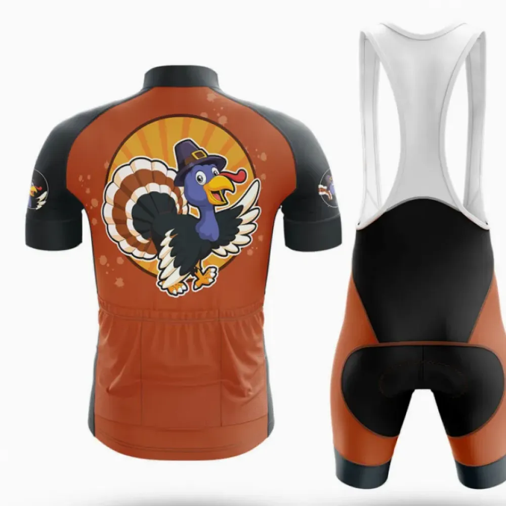 Cycling Gear Pro Thanksgiving Turkey Bibs Brown/Black/White