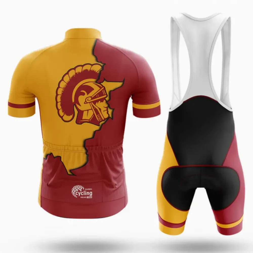 University of Southern California Cycling Bibs Breathable Yellow/Red/Black