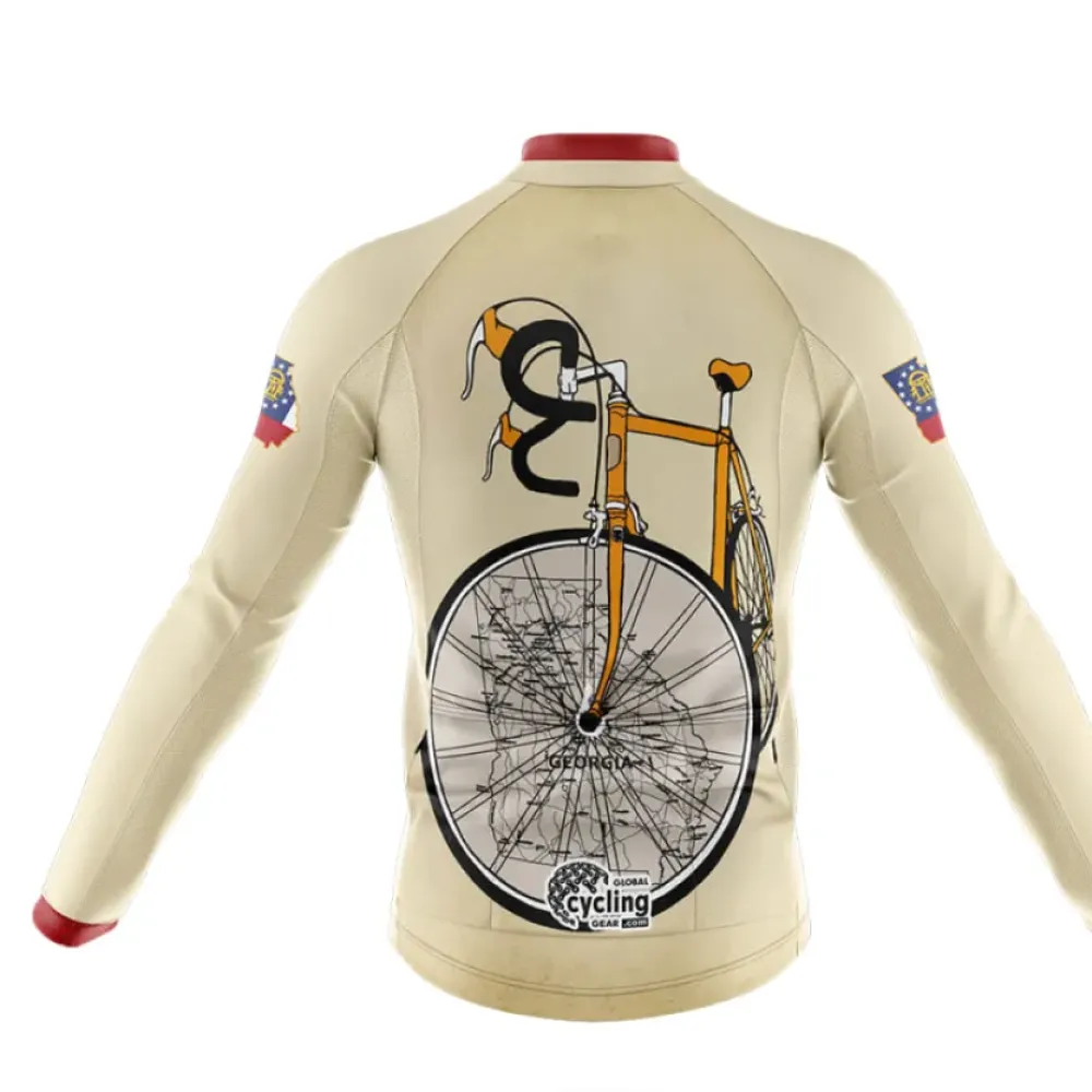 Georgia State Riding Club Cycling Jersey Vintage Beige/Burgundy/Red