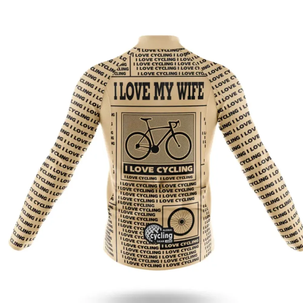 Cycling Kit I Love My Wife Beige/Black/Gold