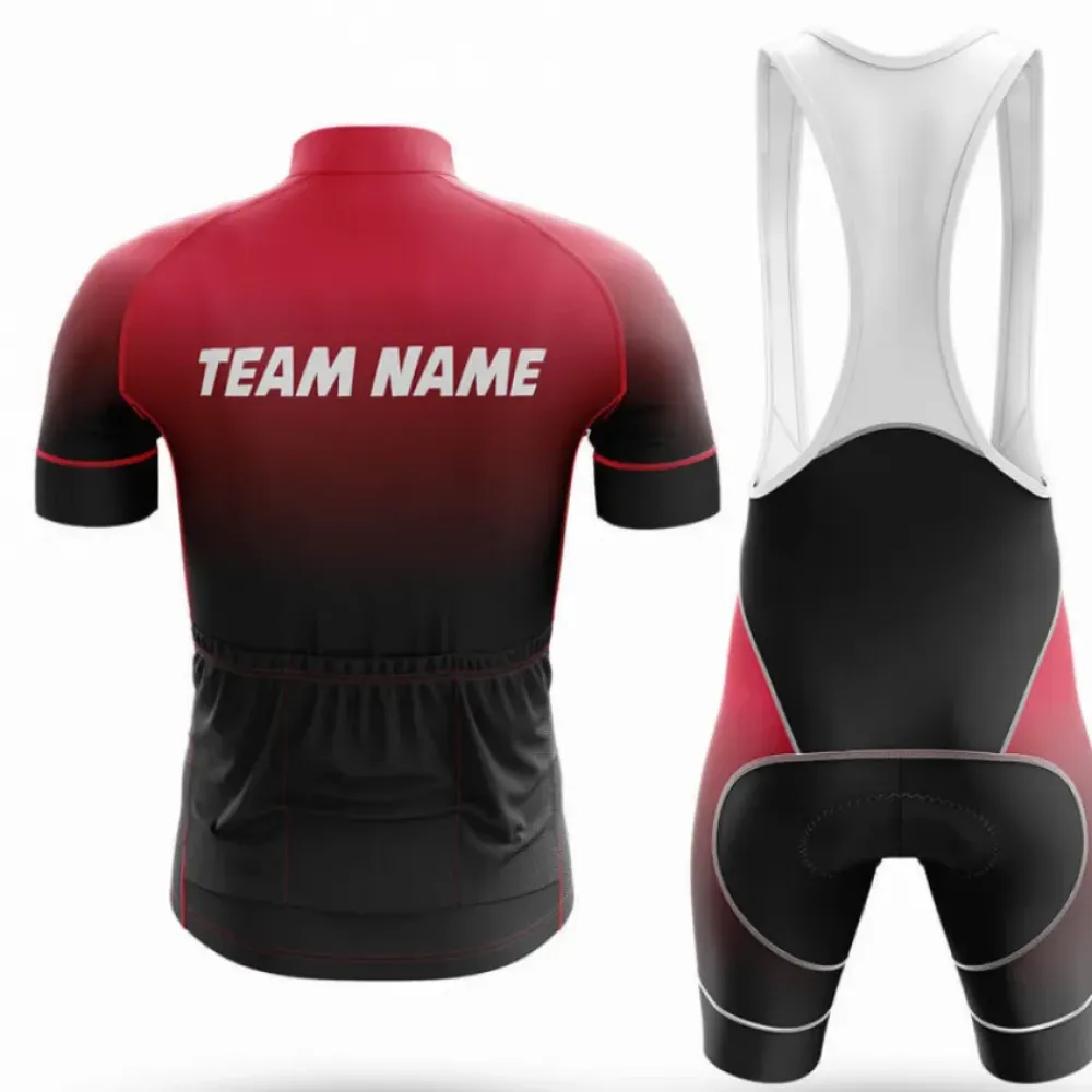 Custom Team Name M11 Long Sleeve Cycling Jersey Red/Black/White