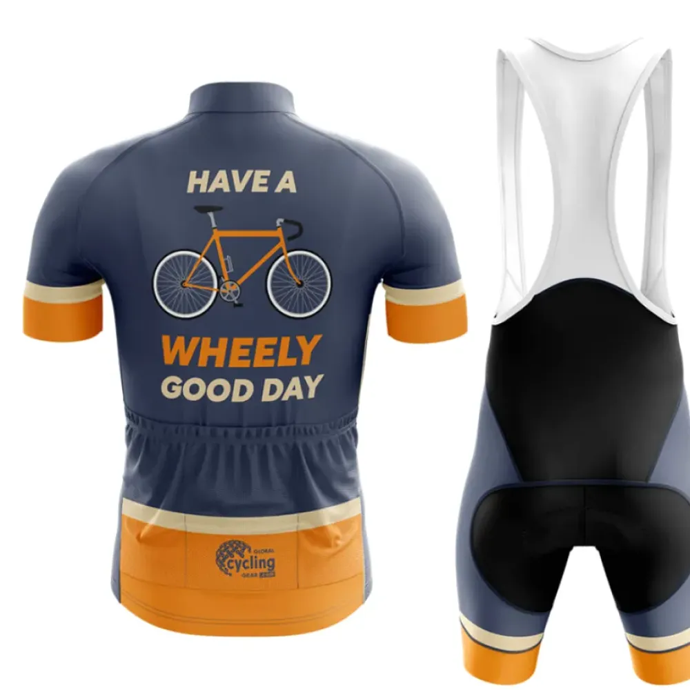 Cycling Kit Wheely Good Day Navy/Orange/Grey