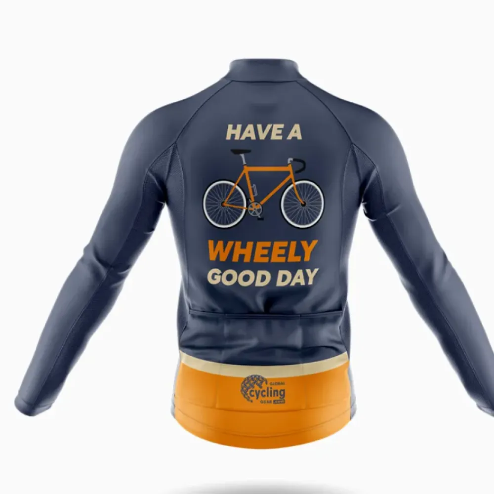 Cycling Kit Wheely Good Day Navy/Orange/Grey