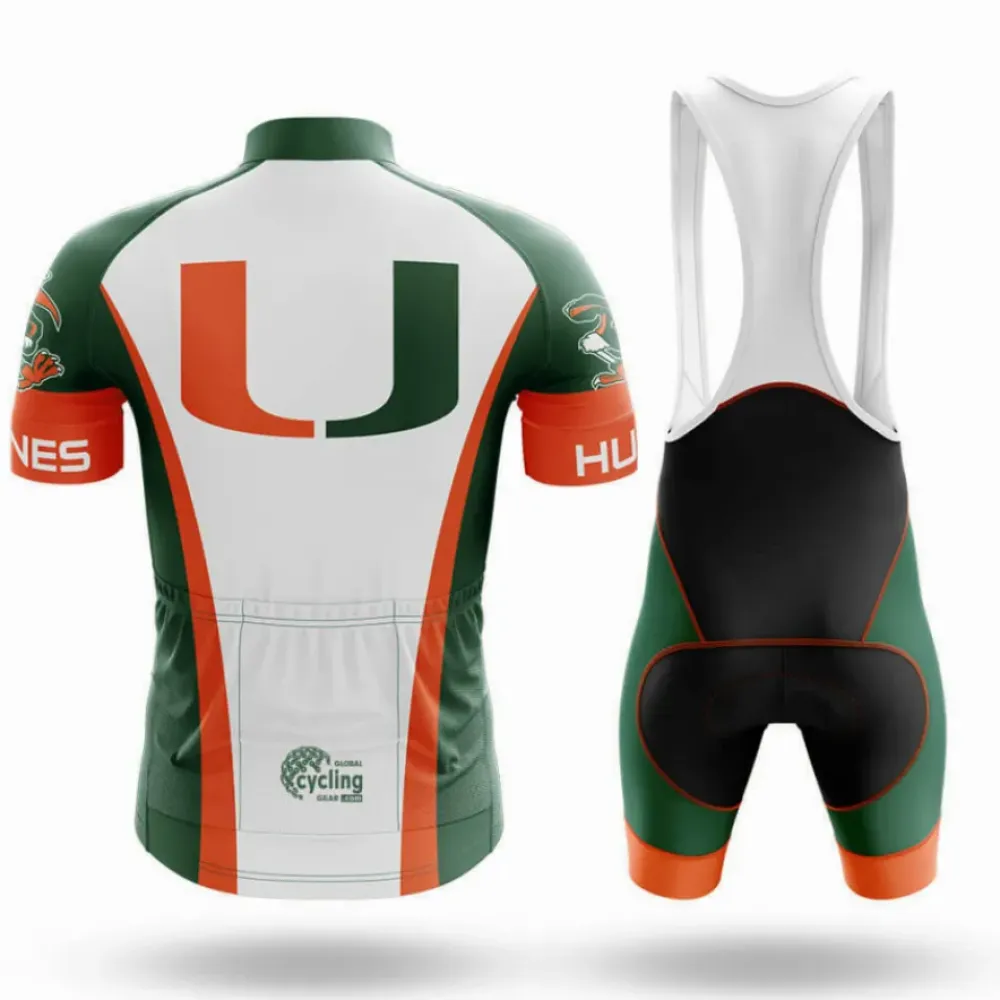 Miami Hurricanes Cycling Jersey Green/White/Orange