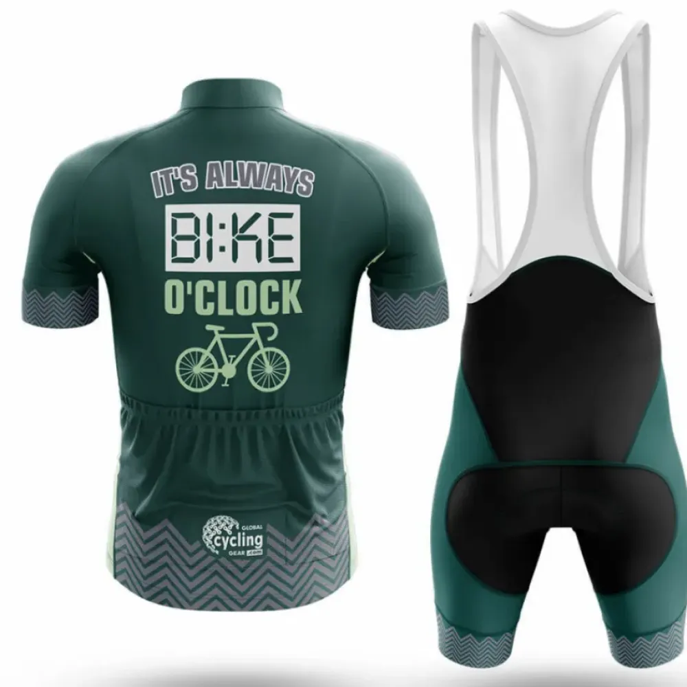 Bike O'Clock Cycling Jersey Always Bike Green/Teal/Dark Gray