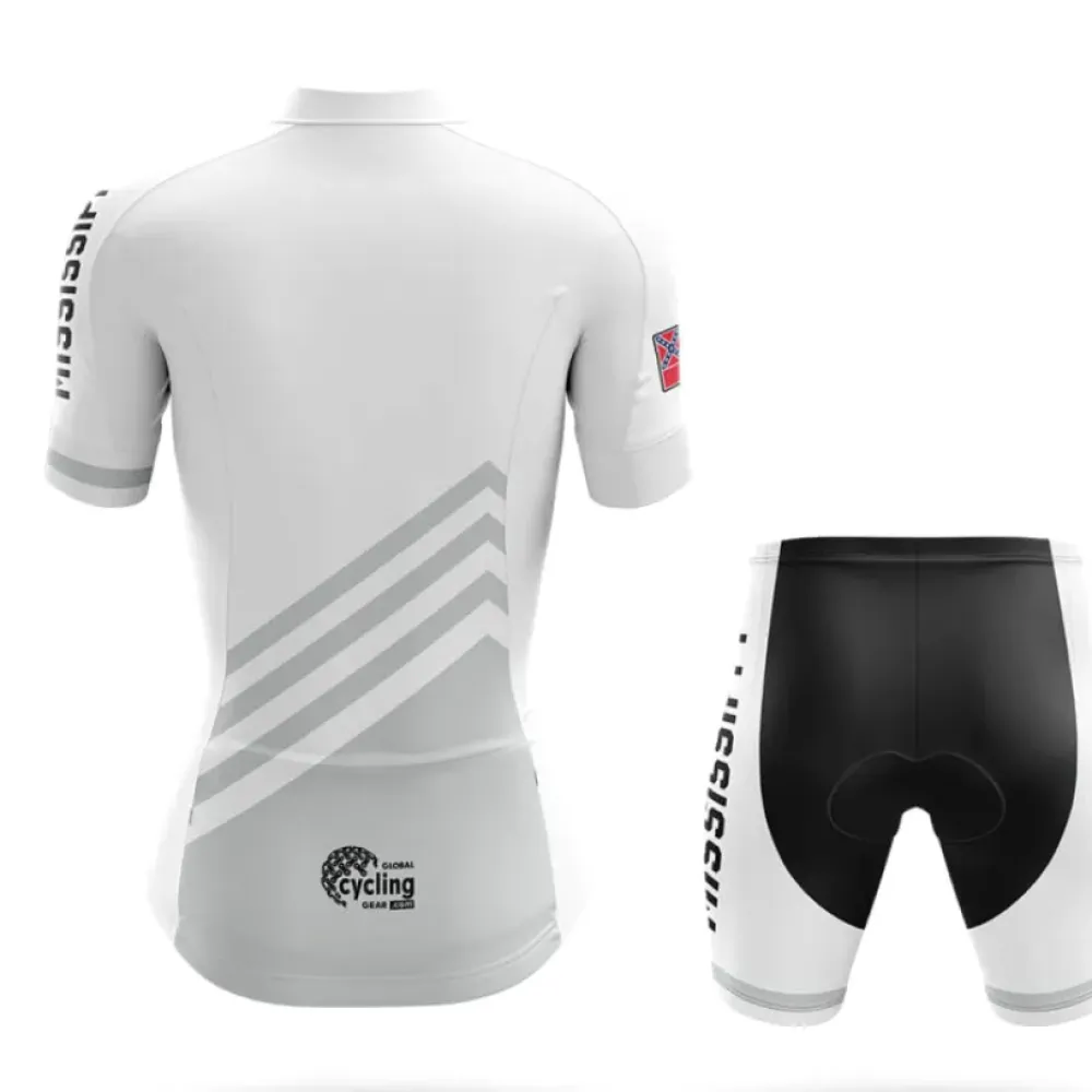 Mississippi S4 White Long Sleeve Cycling Jersey Gray/White/Red
