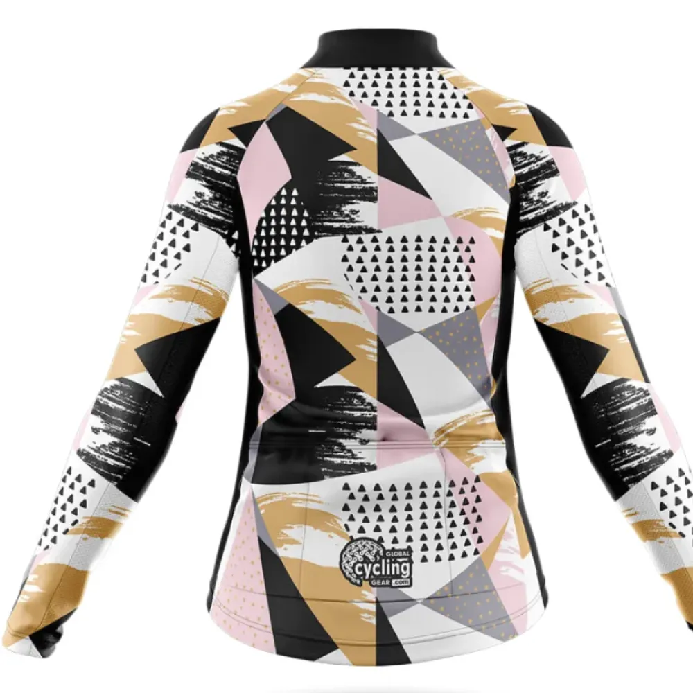 Women's Cycling Jersey Rose Gold Pink/Gold/Black