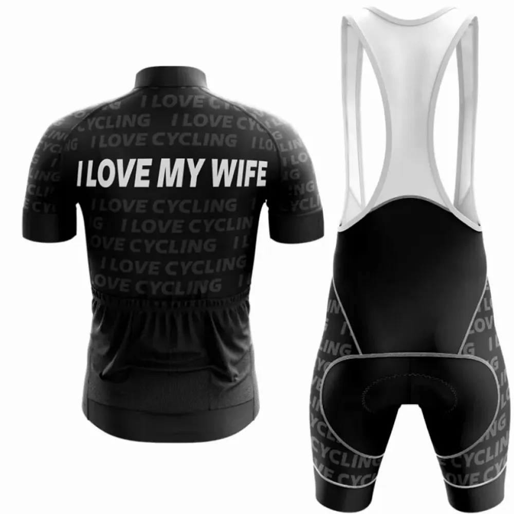 Love Cycling Bibs I Love My Wife Black/White/Grey