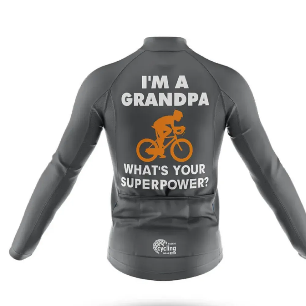 Grandpa Cycling Kit Superpower Grey/Orange/White
