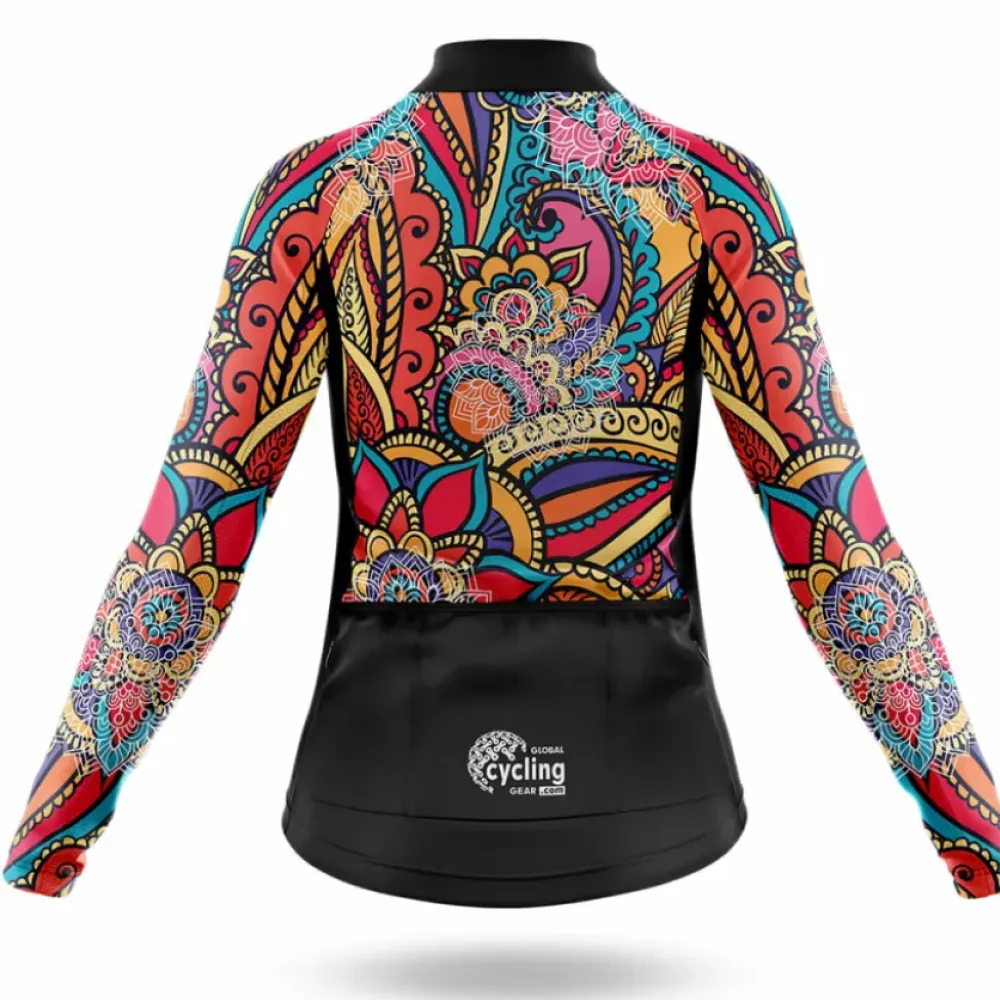 Women's Cycling Jersey Colorful Pattern Purple/Black/Gold