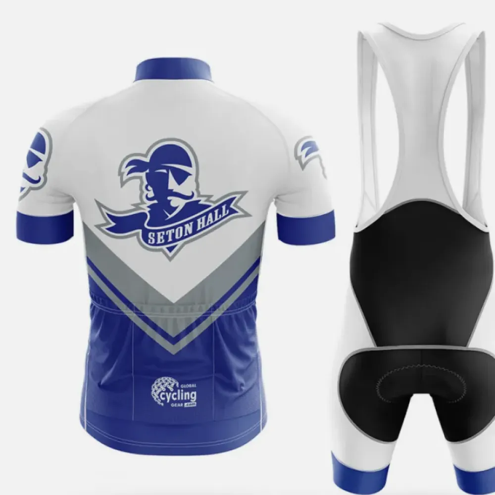 Seton Hall University Long Sleeve Cycling Jersey Blue/White/Grey