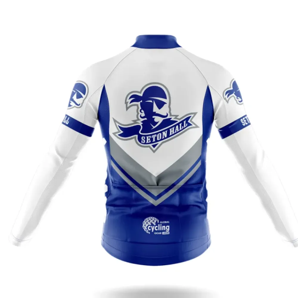 Seton Hall University Long Sleeve Cycling Jersey Blue/White/Grey