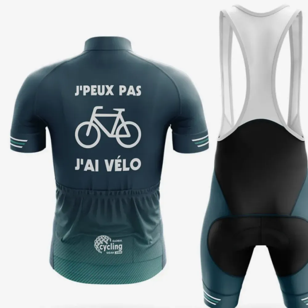 J'peux pas Cycling Jersey Bicycle Graphic Navy/Green/White