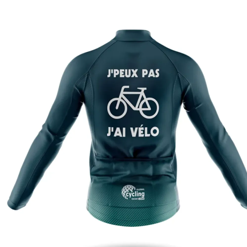 J'peux pas Cycling Jersey Bicycle Graphic Navy/Green/White