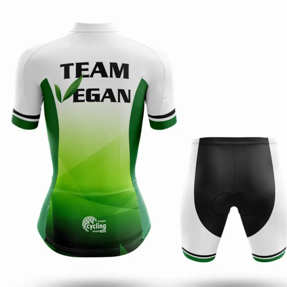 Team Vegan Women Cycling Kit White/Green/Black