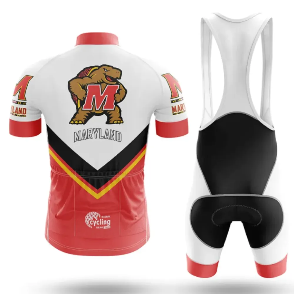 Maryland Mascot Cycling Bibs Ver.3 Comfortable White/Red/Black
