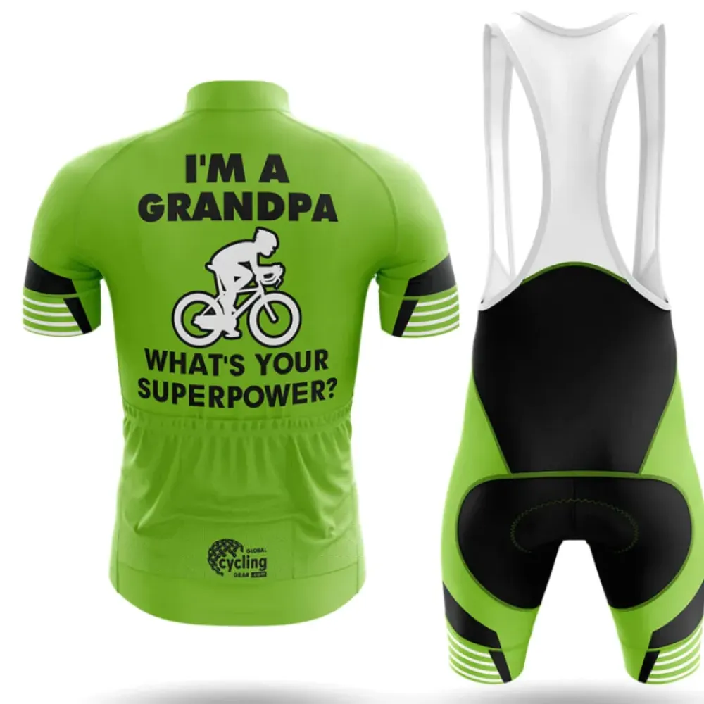 Grandpa Superpower Green/Long Sleeve/Cycling Jersey