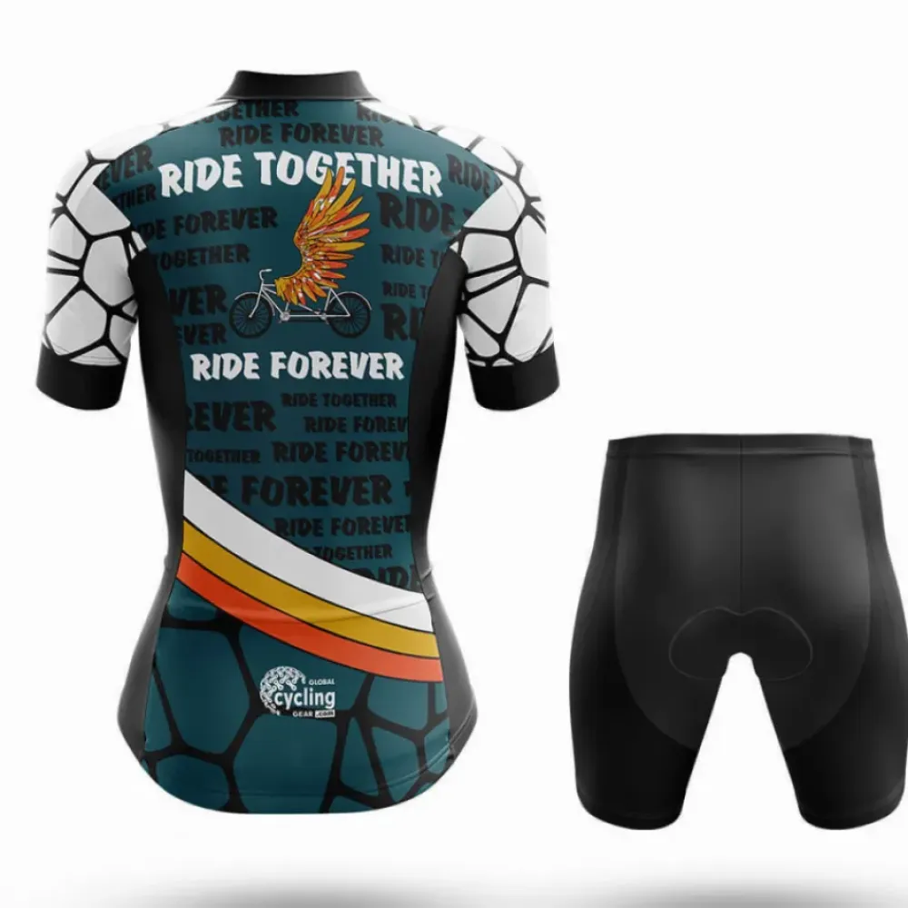 Ride Together Women's Cycling Kit Together Forever Teal/Orange/Black