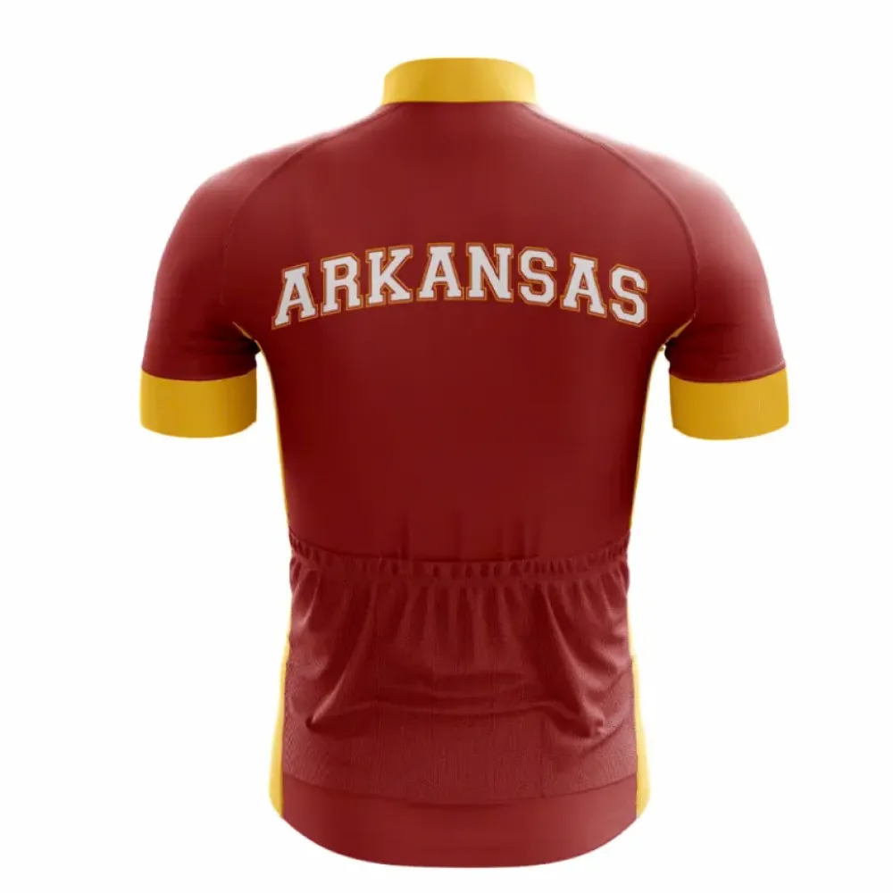 Arkansas Cycling Jersey Breathable Maroon/Gold/Red