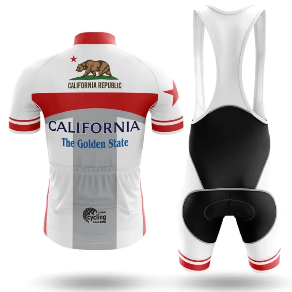 California S6 Cycling Bibs White/Red/Black
