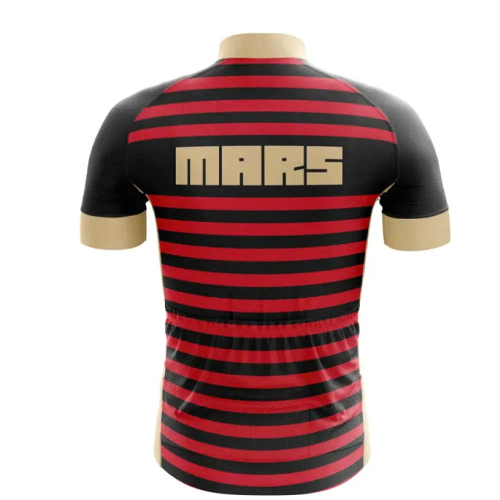 Mars Cycling Jersey Striped Black/Red/Gold