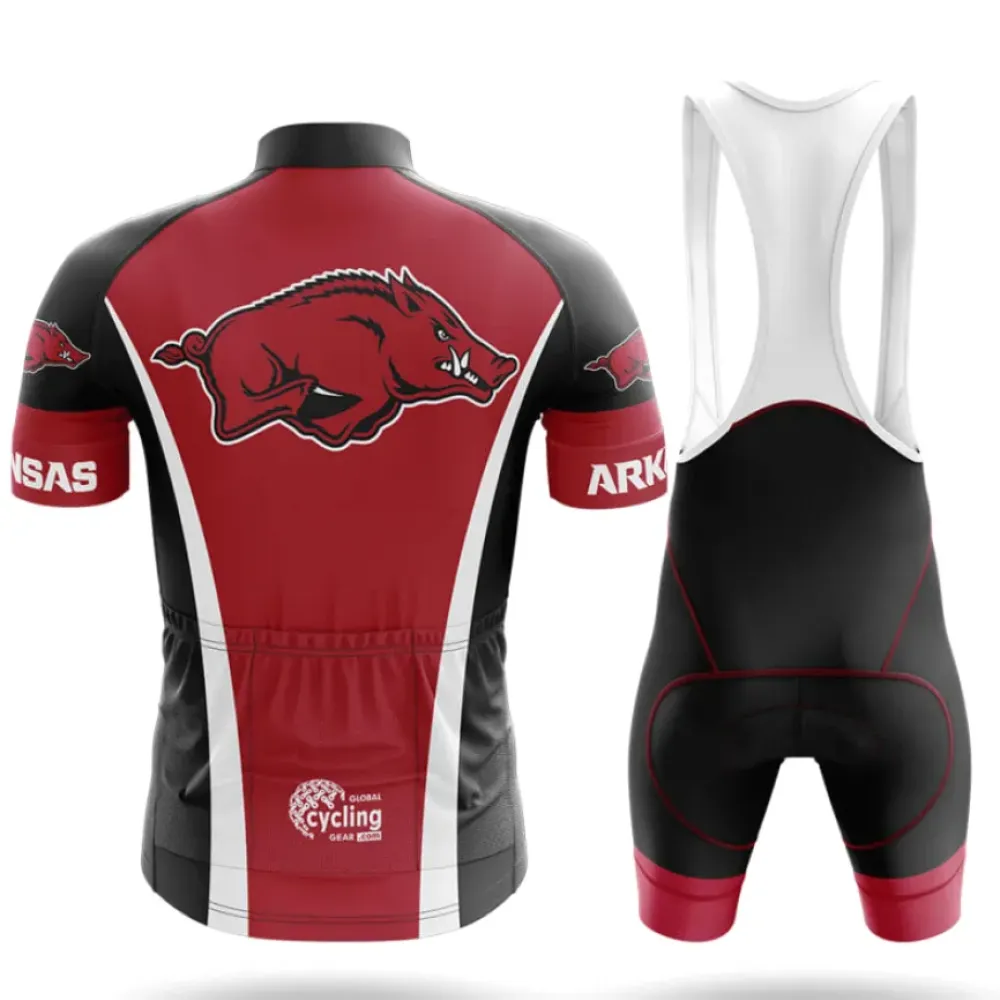 University of Arkansas Cycling Bibs Comfortable Black/Red/White