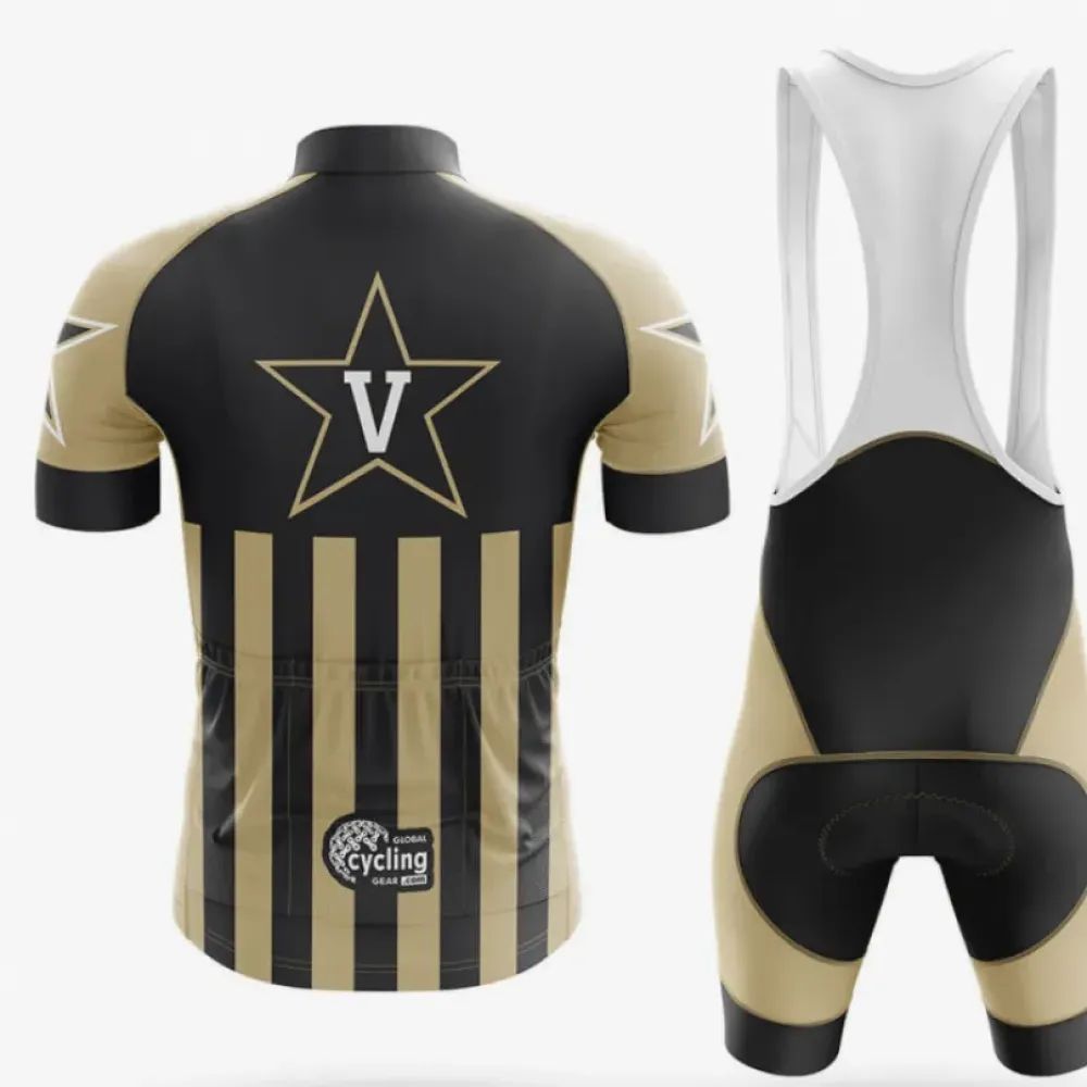 Vanderbilt University USA Cycling Bibs Comfortable Black/Gold/White
